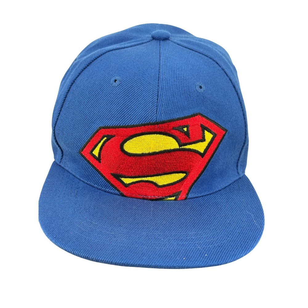Six Flags Superman Logo Snapback Hat Blue Adjustable‎ Adult Men